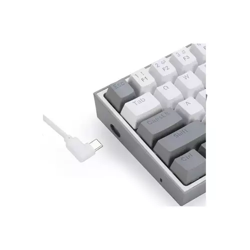 Redragon K631 Castor 65% Wired RGB Gaming Keyboard (White-Gray) - 2
