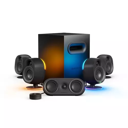 SteelSeries Arena 9 Immersive 5.1 Gaming Speaker System with Reactive Illumination