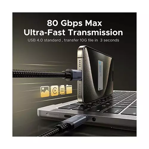 Ugreen L706 (65383) USB4 Gen4 80Gbps 240W Type-C Male to Type-C Male Cable - 3