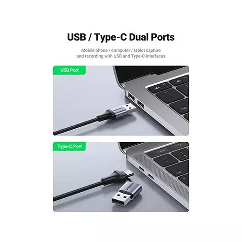Ugreen CM489 (40189) HDMI Female to USB-C & USB-A Male Video Capture Card - 2