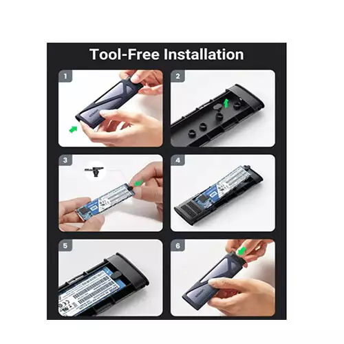 UGREEN CM400 M.2 Gen 2 SATA and NVMe SSD Enclosure -90264-gallery-1