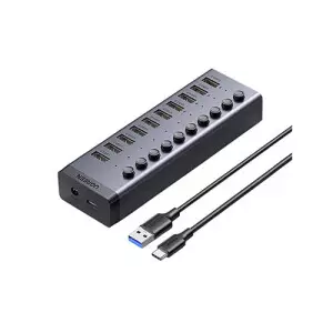 UGREEN CM482 USB Male to 10 USB Female 1 Meter Black USB HUB  (30779)