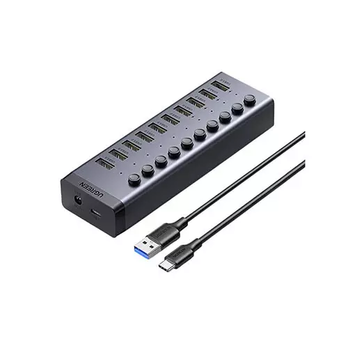 UGREEN CM482 USB Male to 10 USB Female 1 Meter Black USB HUB  (30779)