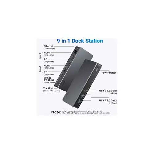 UGREEN Redovok PRO CM615 (90912) Type-C 9-in-1 Multifunctional Docking Station-gallery-1