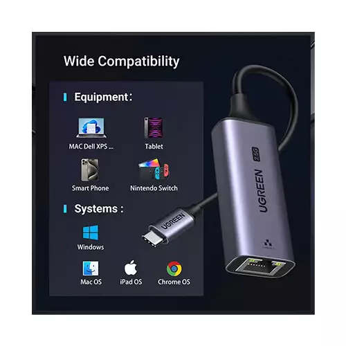 UGREEN CM648 (25052) USB-C to RJ45 2.5G Ethernet Adapter-gallery-2