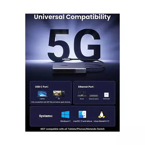 UGREEN CM848 (35921) USB-C to RJ45 5GbE Ethernet Adapter-gallery-2