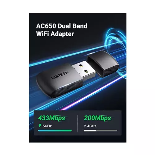 UGREEN CM448 (20204) AC650 11ac Dual Band USB Wifi Adapter-gallery-2