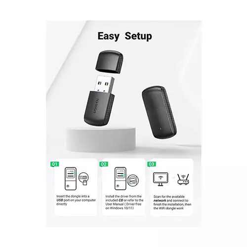 UGREEN CM448 (20204) AC650 11ac Dual Band USB Wifi Adapter-gallery-3