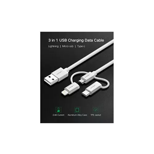 Ugreen US186 3-in-1 USB 2.0-A 1.5M Multifunction Cable - (50203)-gallery-2