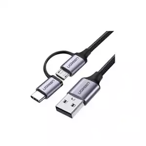 Ugreen US177 1 Meter USB To Micro USB & Type-C Cable