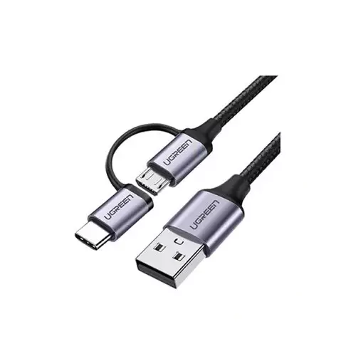 Ugreen US177 1 Meter USB To Micro USB & Type-C Cable