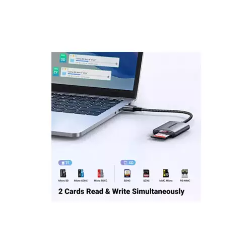 UGREEN CM401 USB-A to SD/TF Memory Card Reader (80887) - 2