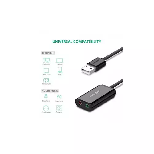 Ugreen US205 USB External Stereo Sound Card Converter - (30724) - 1