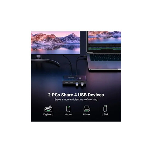 UGREEN US216 2 In 4 Out USB 2.0 Sharing Switch Box - 1