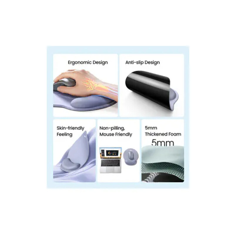UGREEN LP668 Ergonomic Mouse Pad (Grey) - 1