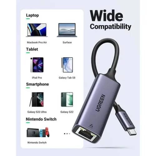 Ugreen CM199 Type-C Male to Lan Female Ethernet Adapter - 1