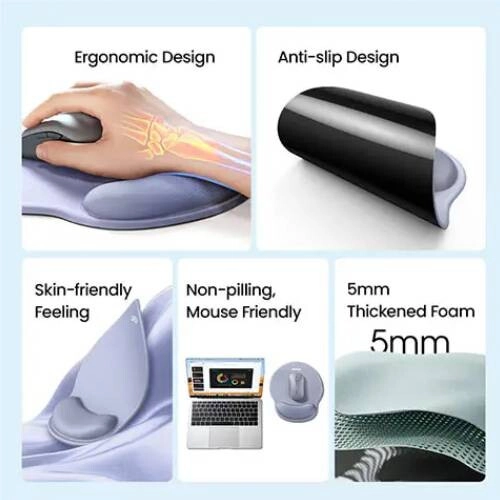 UGREEN LP668 Ergonomic Mouse Pad (Black) - 2
