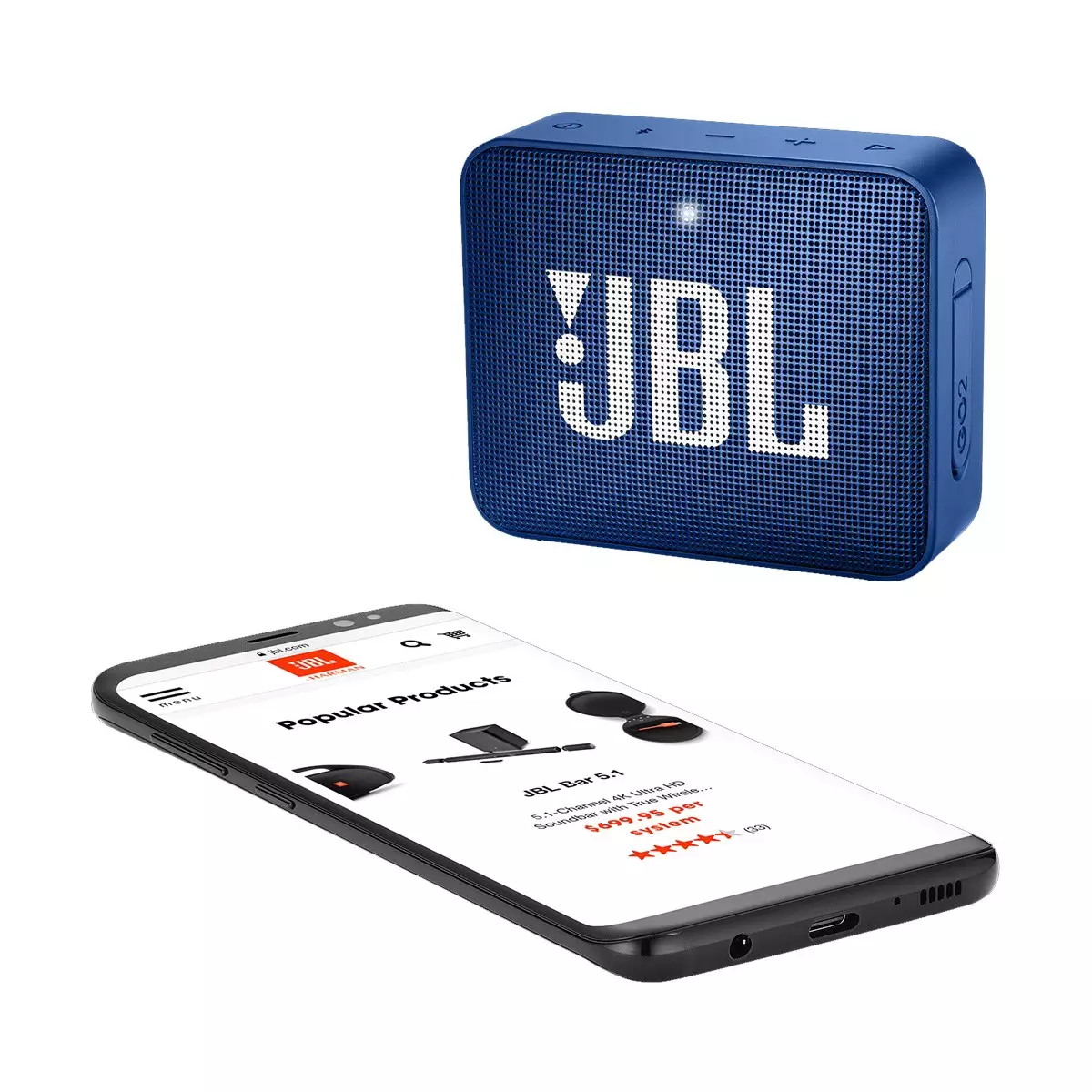 JBL GO 2 Blue Portable Bluetooth Speaker - 1