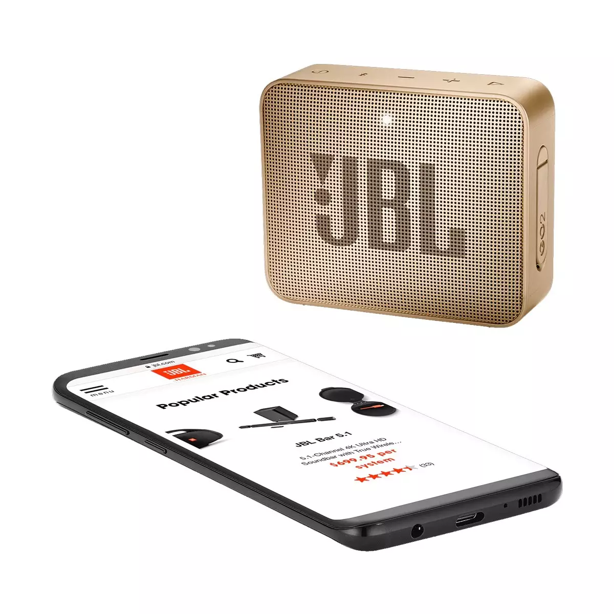 JBL GO 2 Champagne Portable Bluetooth Speaker-gallery-1