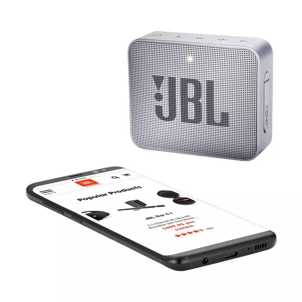 JBL GO 2 Gray Portable Bluetooth Speaker - 1
