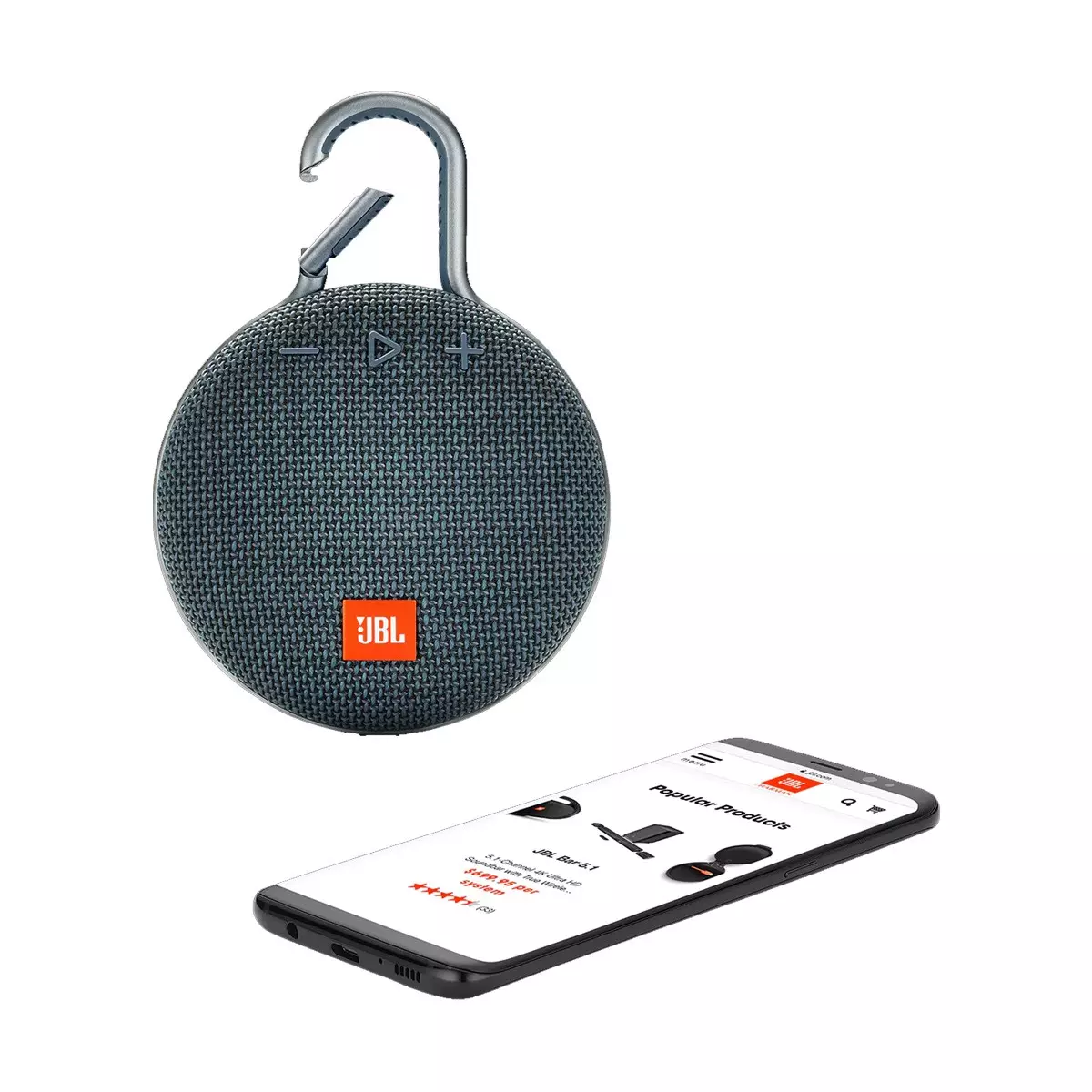 JBL Clip 3 Blue Portable Bluetooth Speaker -blue-1