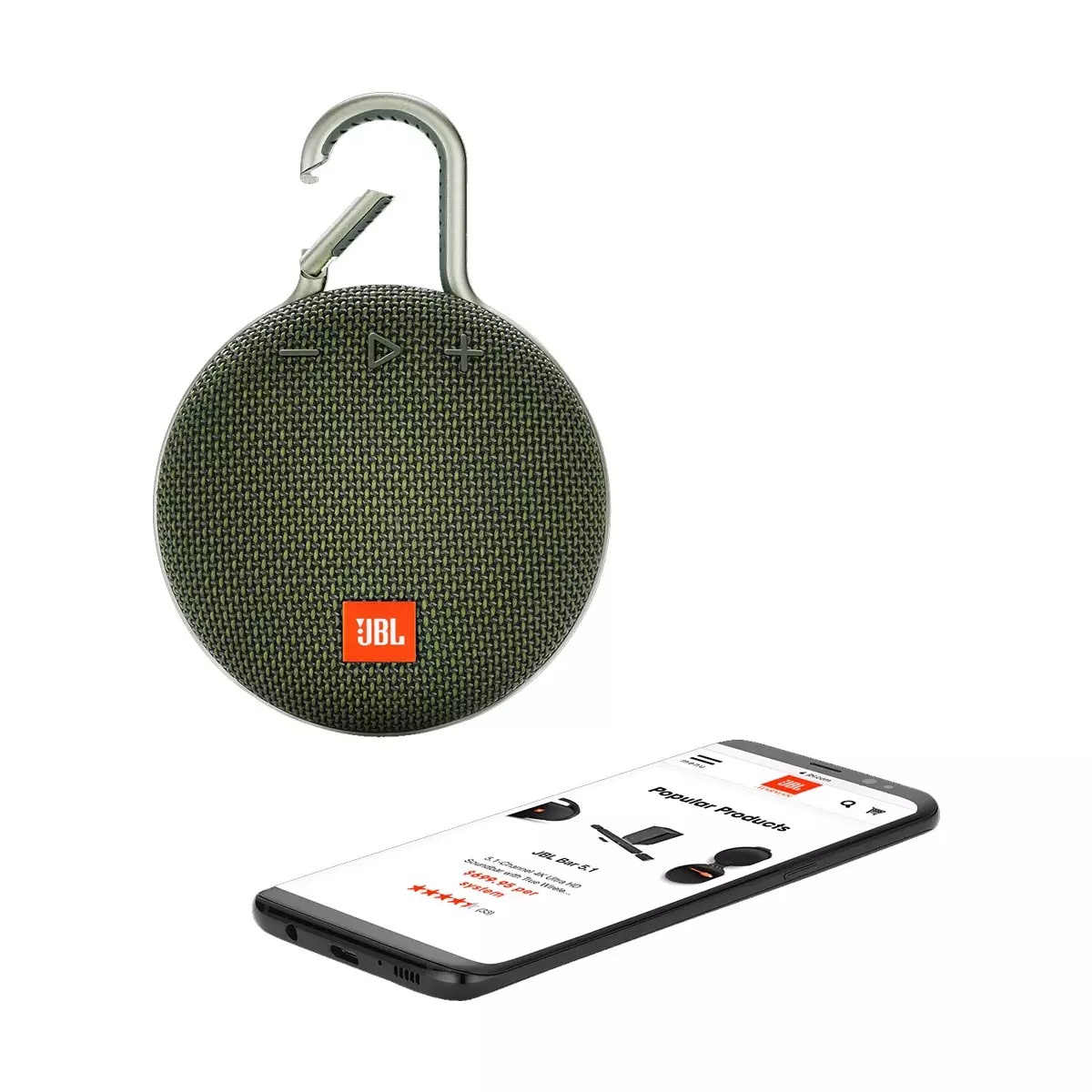 JBL Clip 3 Portable Bluetooth Speaker -Green-1