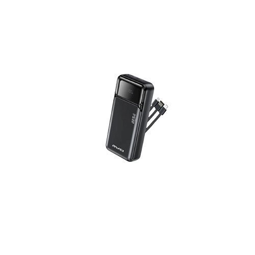 Awei PA‑93 22.5W Fast Charging 20000mAh Power Bank with Built‑in Dual Cables