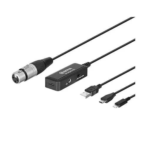 BOYA BY-BCA7 PRO MFI LIGHTNING TO XLR WITH USB-A AND TYPE-3 MICROPHONE - 1