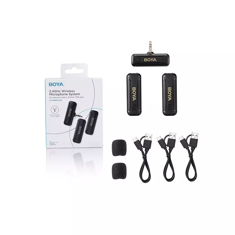 BOYA BY-WM3T2-M2 MINI 2.4GHZ DUAL-CHANNEL WIRELESS MICROPHONE - 2
