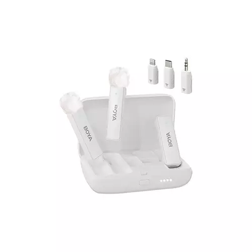 Boya BOYALINK-W All-in-one Design Wireless Microphone System (White)-1