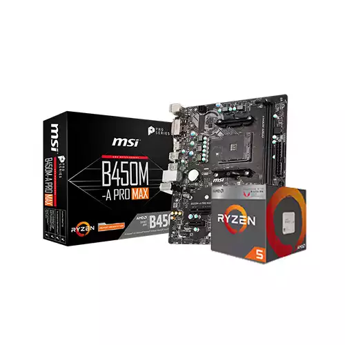 AMD RYZEN 5 3400G with MSI B450M-A PRO MAX Motherboard PROCESSOR COMBO
