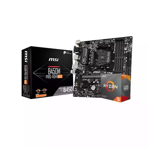 AMD Ryzen 5 3600 with MSI B450M PRO-VDH MAX Motherboard Processor Combo