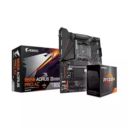 AMD RYZEN 7 5800X and GIGABYTE B550 AORUS PRO AC MOTHERBOARD PROCESSOR COMBO