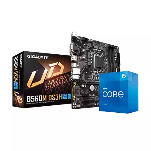 INTEL CORE I5-11400 & GIGABYTE B560M DS3H AC MOTHERBOARD PROCESSOR COMBO