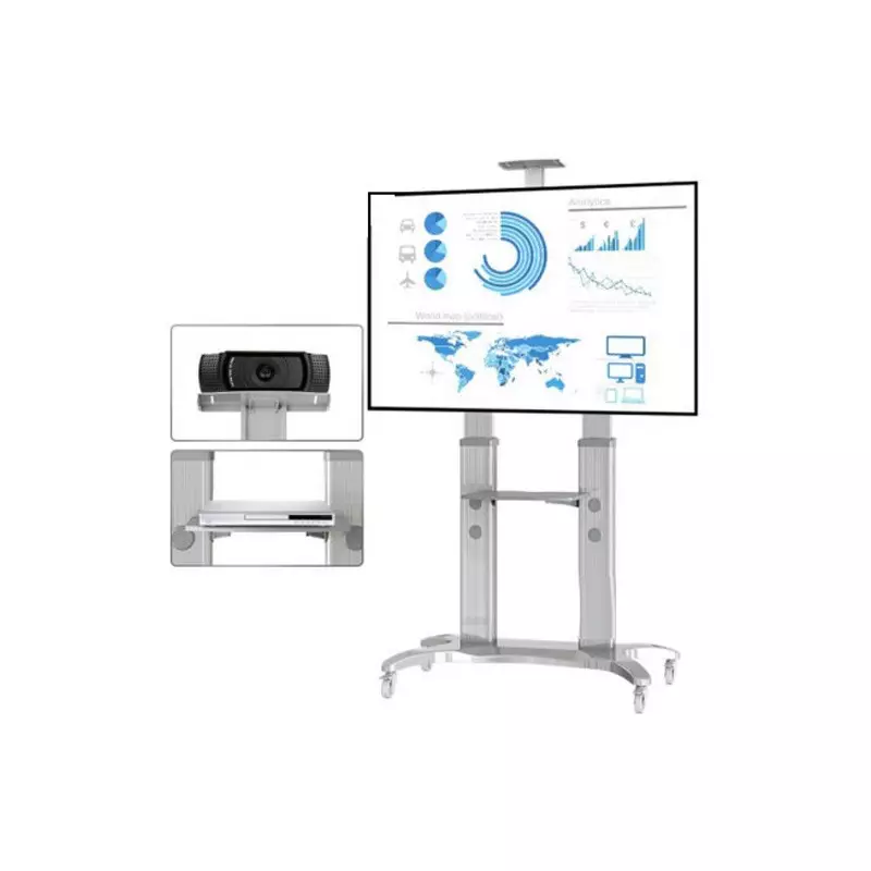 TL-TV-5580-T 55"-80" TV TROLLEY STAND WITH TRAY AND SHELF