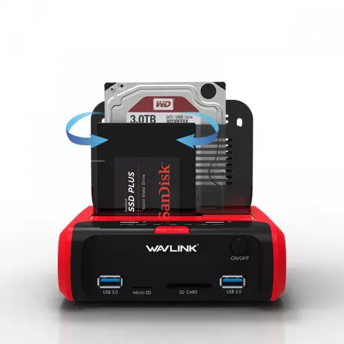Wavlink WL-ST336A USB 3.0 to SATA Dual Bay External Hard Drive Docking Station-gallery-1
