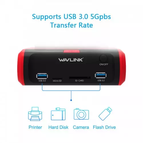 Wavlink WL-ST336A USB 3.0 to SATA Dual Bay External Hard Drive Docking Station-gallery-2