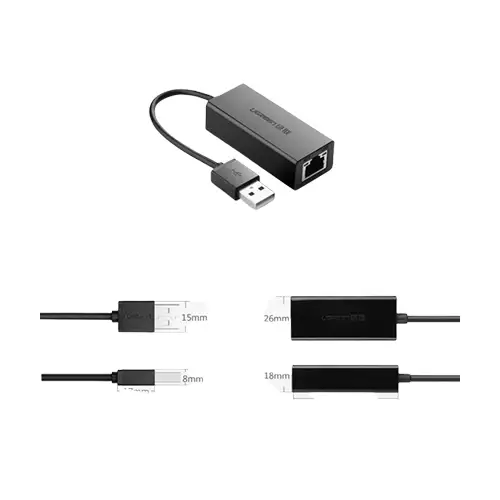 UGREEN 20253 USB 2.0 10/100 MBPS ETHERNET LAN NETWORK ADAPTER CONVERTER - 1