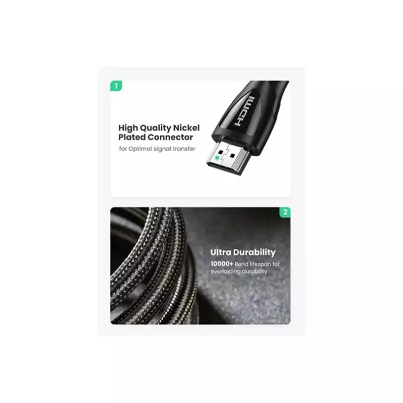 Ugreen 80403 2 Meter HDMI Male to Male Data Cable - 1