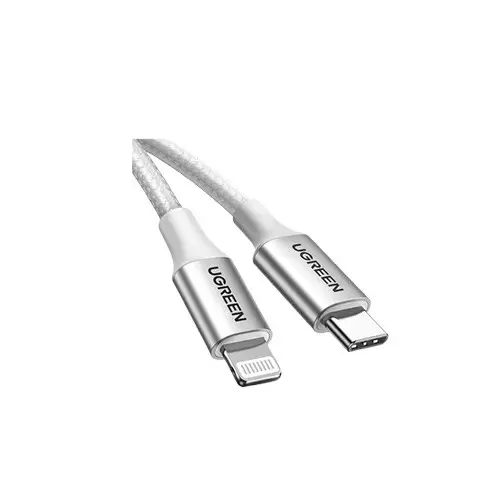 UGREEN US304 1M USB-C to Lightning Charging Silver Data Cable - 1
