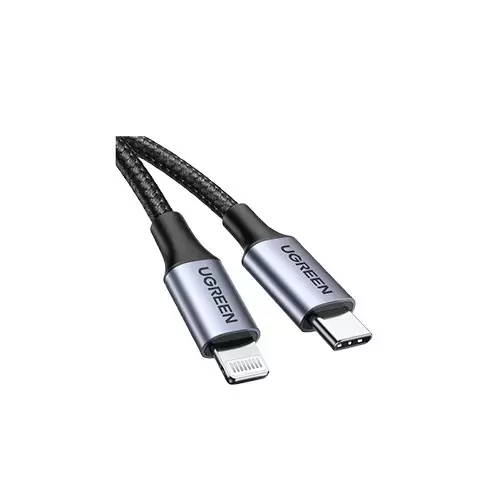 UGREEN US304 1M USB-C to Lightning Charging Black Data Cable-1