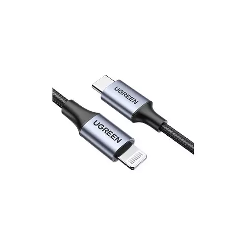 UGREEN US304 1M USB-C to Lightning Charging Black Data Cable-2