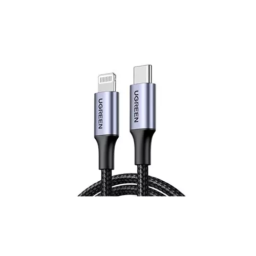 UGREEN US304 1M USB-C to Lightning Charging Black Data Cable-3