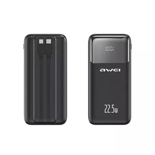 Awei P106K 10000mAh PD22.5W 5in 1 Power Bank With Cable