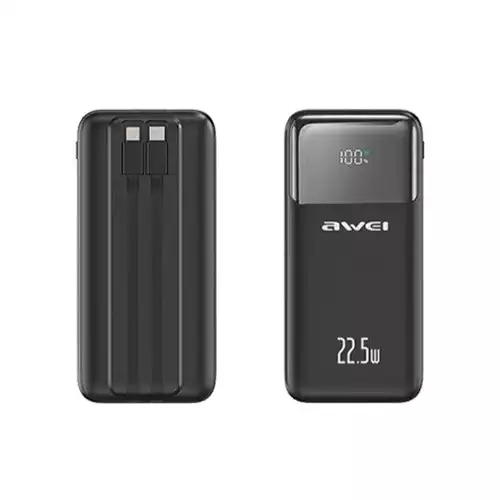 Awei P106K 10000mAh PD22.5W 5in 1 Power Bank With Cable