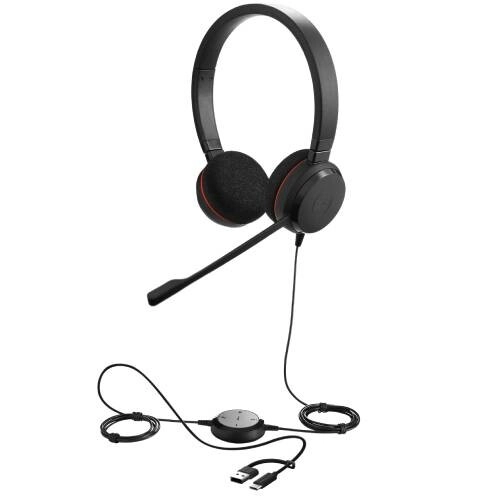 Jabra Evolve 20 SE Stereo MS USB and Type-C Adapter