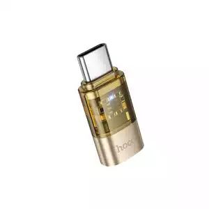 Hoco UA36D Type-C male to Lightning female Transparent Converter (Gold)