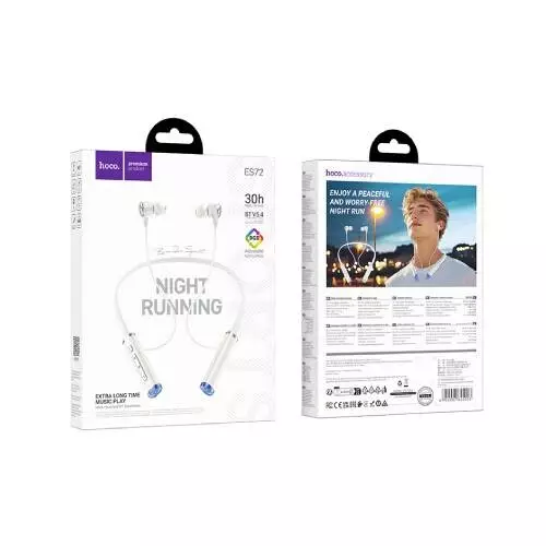 Hoco ES72 Sport Bluetooth Neckband (White)-gallery-1