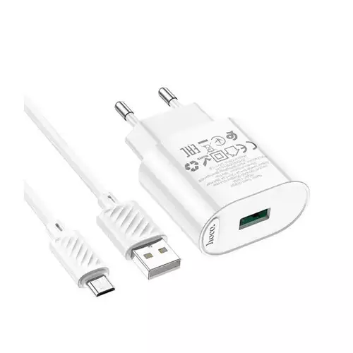 Hoco C109A 18W QC3.0 Charger with Micro USB Cable - 1