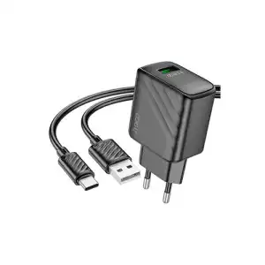 Hoco CS21A Rich 18W QC3.0 Single Port Charger with Type-C Cable